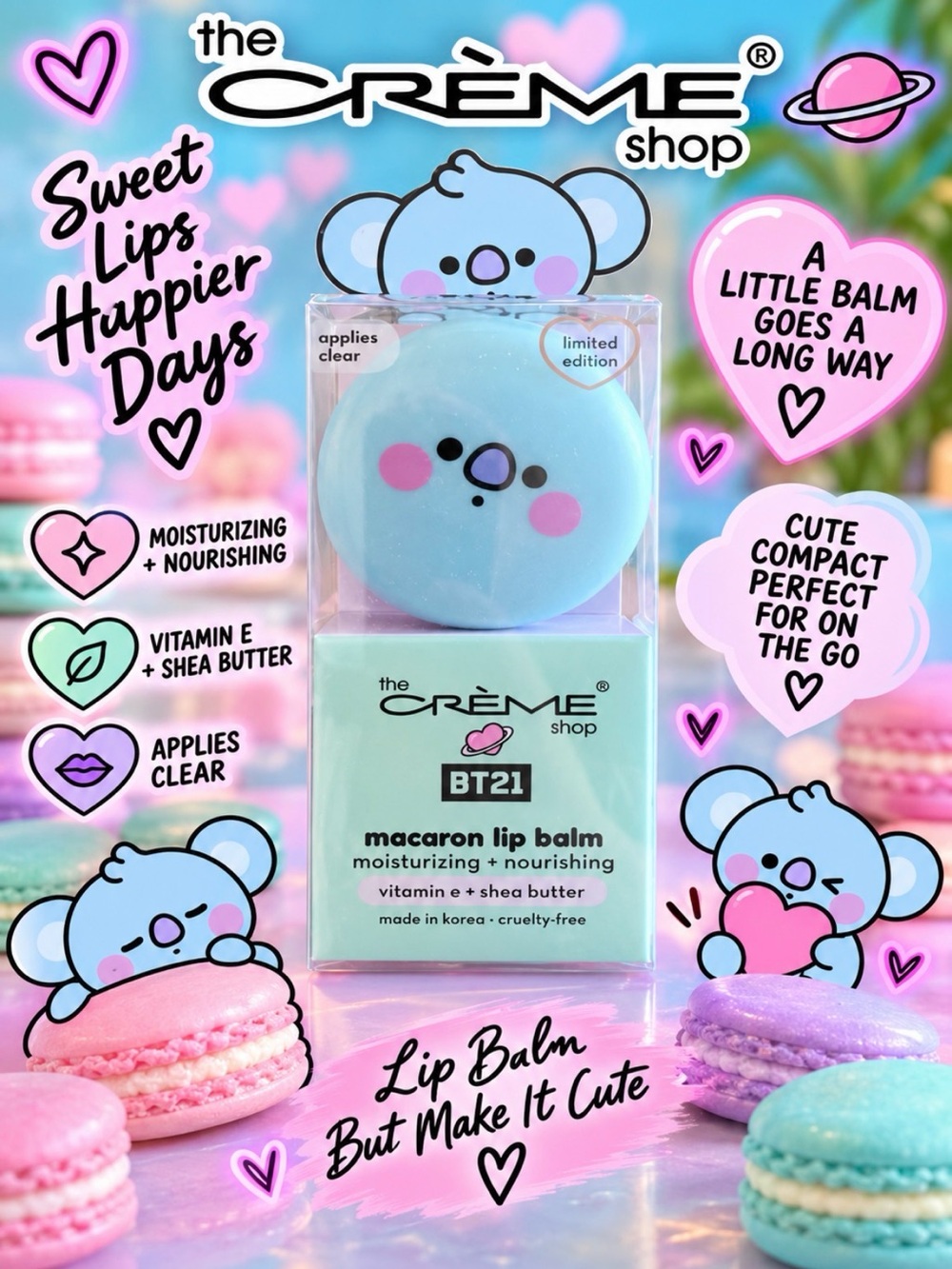 The Crème Shop BT21 Koya Macaron Lip Balm — Soda Pop Limited Edition